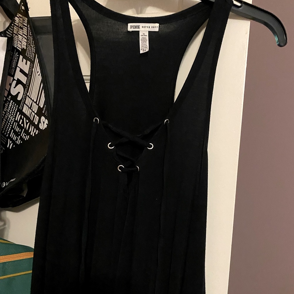 Black, Victoria’s Secret PINK tank top. Size: M